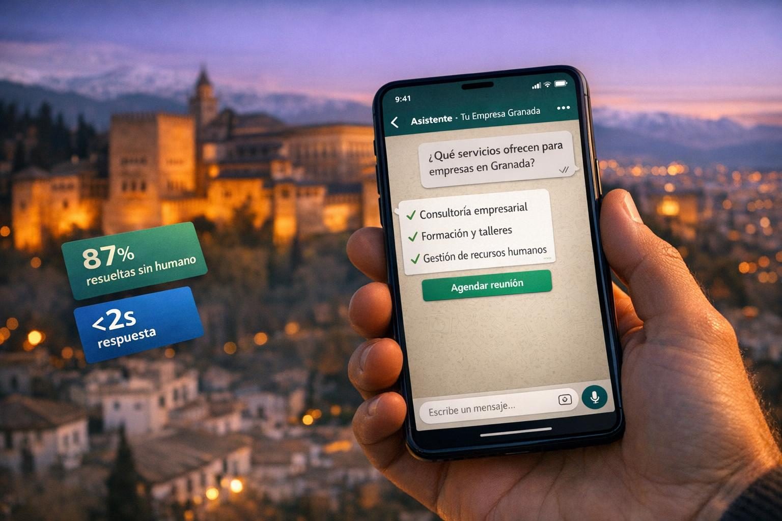 Chatbots IA en Granada — Chatbots con IA para Empresas en Granada — Atención 24/7